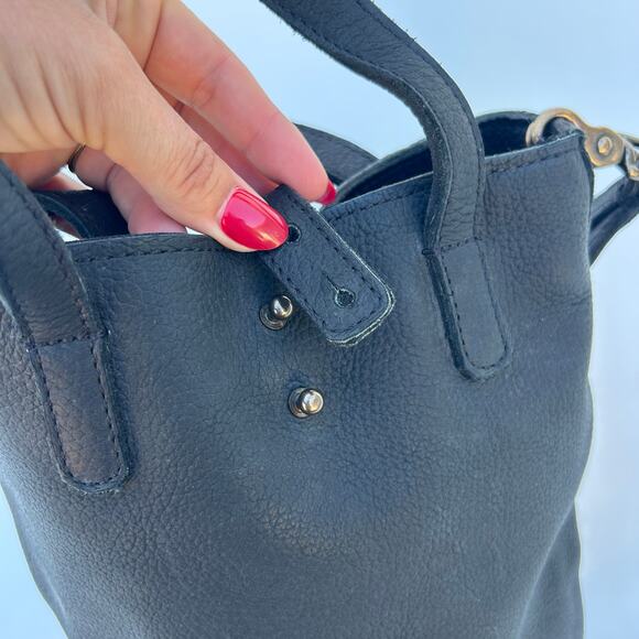 New Parker Clay Valley Wine Tote Leather Black Cylindrical Two Bottles - Picture 5 of 14